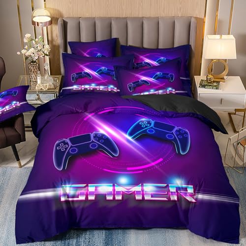 LYJKLST Bettwäsche 200x220 Gamer Gaming Muster Bettbezug 3teilig Microfaser Spiele Spieler Gamepad Bettwäsche Set und Kissenbezug 80x80 cm mit Reißverschluss Mehrfarbig 45 LYJKLST Bettwäsche 200x220 Gamer Gaming Muster Bettbezug 3teilig Microfaser Spiele Spieler Gamepad Bettwäsche Set und Kissenbezug 80x80 cm mit Reißverschluss Mehrfarbig 45 von LYJKLST