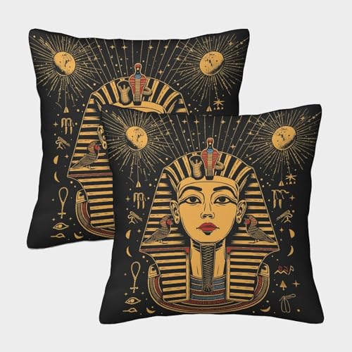 LYJSMDAAA 2er Set Alte Ägypter Dekorativ Kissenbezug 3D Gedruckt Schlafzimmer Kissenhülle Quadrat Wurf Kissen Kissen Fall Für Sofa Auto Schlafzimmer Zuhause Dekor 40x40cm von LYJSMDAAA