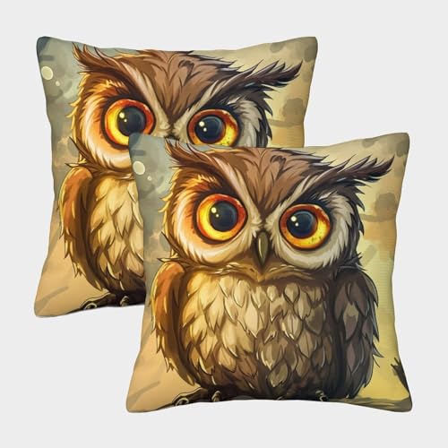 LYJSMDAAA 2er Set Barn Eule Dekorativ Kissenbezug 3D-Überwurfkissen Kissenbezüge Dekorative Kunst Mode Deko Kissen Bezug Für Sofa Wohnzimmer Zuhause Dekor 50x50cm von LYJSMDAAA