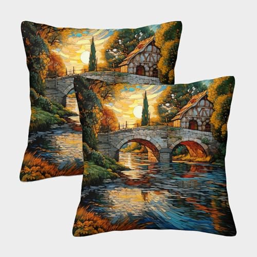 LYJSMDAAA 2er Set Paradies Dekokissen Kissenhülle Set 3D-Überwurfkissen Sofa Kissenbezug Quadrat Wurf Kissen Für Sofa Schlafzimmer Wohnzimmer Auto Zuhause Dekoration 40x40cm von LYJSMDAAA