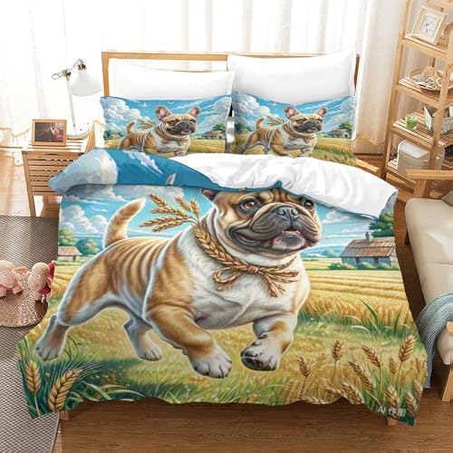 LYJSMDAAA Cairn Terrier Bettwäschegarnitur 3D Gedruckter Mädchen Junge Kinder Bettbezug Set Reissverschluss Bettwäsche Und Kissenbezüge Weich Microfaser 3 Teilig Super King（260x220cm） von LYJSMDAAA