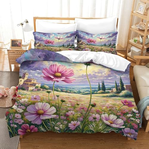 LYJSMDAAA Cosmos Bettbezug Set Bettwäschegarnitur Mädchen Junge Kinder 3D Gedruckter Weich Microfaser Und Kissenbezüge Reissverschluss Bettwäsche 3 Teilig Double（200x200cm） von LYJSMDAAA