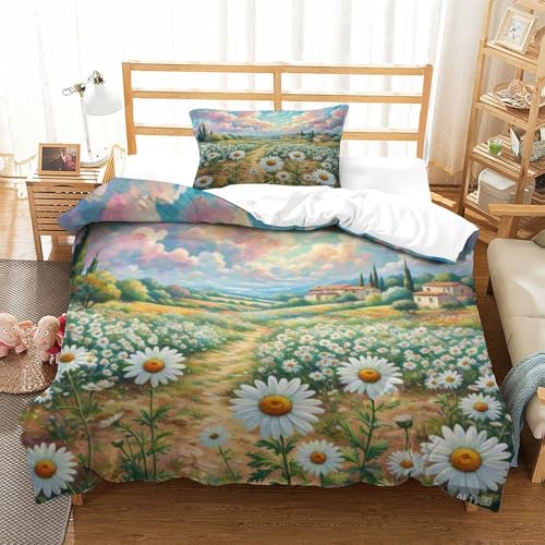 LYJSMDAAA Daisy Bettbezug Set Mädchen Junge Kinder 3D Gedruckter Bettwäschegarnitur Reissverschluss Bettwäsche Weich Microfaser Und Kissenbezüge 3 Teilig Single（135x200cm） von LYJSMDAAA