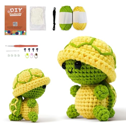 LYKTRIX Positive Häkeltiere Schildkröte Geschenke | Amigurumi Schildkröte Wackeln DIY Bastelset für Anfänger mit Video-Tutorials | Emotionale Unterstützung Handwerk Projekt | Kinder Anfänger Bastelset LYKTRIX Positive Häkeltiere Schildkröte Geschenke | Amigurumi Schildkröte Wackeln DIY Bastelset für Anfänger mit Video-Tutorials | Emotionale Unterstützung Handwerk Projekt | Kinder Anfänger Bastelset von LYKTRIX