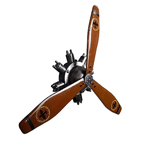 LYLFF KTV Flugzeug-Propeller-Wanddekoration, Retro-Industriestil-Wand montierter mechanischer Propeller, 3D-Schmiedeeisen-Wandskulptur, geeignet for/Bar/Büro/Studie/etc von LYLFF