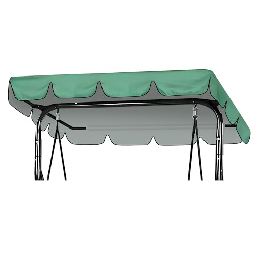 LYLIDIA Hollywoodschaukel Dachbezug 210 X 145 cm, Wasserdicht Dach für Hollywoodschaukel 2-3 Sitzer, 420D Oxford UV Schutz Ersatzdach Sonnendach Dachplane für Hollywood Schaukel (Grün 420D 210 * 145) von LYLIDIA