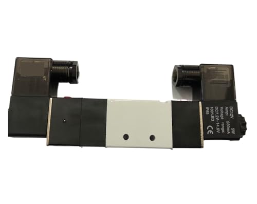 1/4'' Anschlüsse 4V230-08 4V230C-08 4V230E-08 3-Positionen-5-Wege-Luftmagnetventil DC12V, DC24V oder AC110V AC220V(4V230E-08,DC12V) von LYLNV