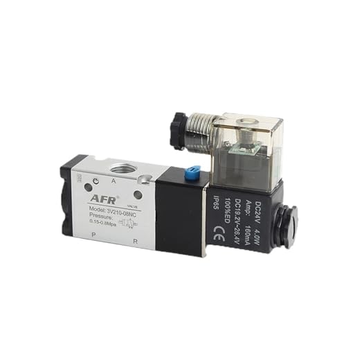1/4" BSP normalerweise offenes geschlossenes Peumatic-Magnetventil 3V210-08-NC 24V DC 12V 110V AC220V 3V110-06-NO 3V310-10 3V410-15(3V210-08-NC,DC24V) von LYLNV