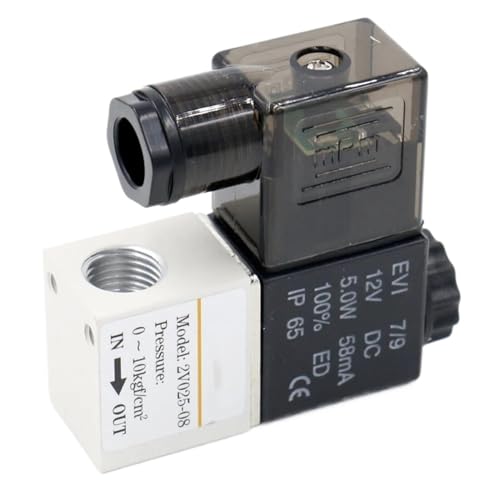 12 V, 24 V, 220 V, pneumatisches elektrisches Magnetventil, 2 Positionen, 2 Anschlüsse, normalerweise geschlossen, Luftmagnetventil, 6 mm, 8 mm Schlauchanschluss(6mm-6mm Barb,DC12V) von LYLNV