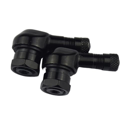 2 stücke Motorrad Felge 90 Grad Winkel Aluminium Legierung Ventil Vorbauten Motorrad Rad Reifen Tubeless Ventil Vorbauten for Felge Rad teile(Black) von LYLNV