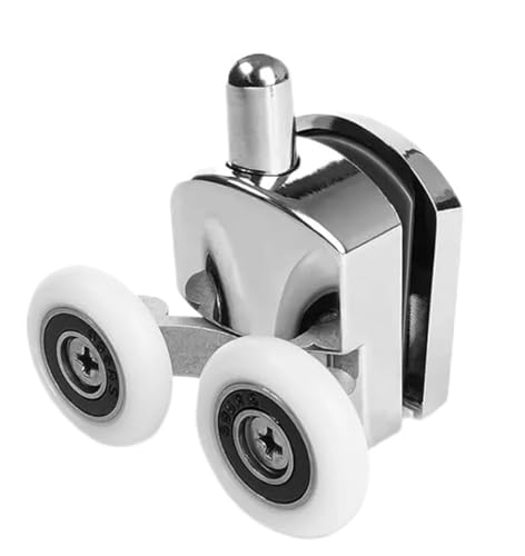 23 mm Duschtürrollen, Duschtürräder aus Zinklegierung, gebogene Duschrollen mit Antikollisionsblock, Badezimmertürzubehör(10Pcs) von LYLNV