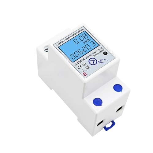 2P AC 220V 110V 50/60Hz Digitales Einphasen-Reset-Nullenergiemessgerät kWh Spannung Strom Stromverbrauch Messgerät Wattmeter(AC220V 50Hz) von LYLNV