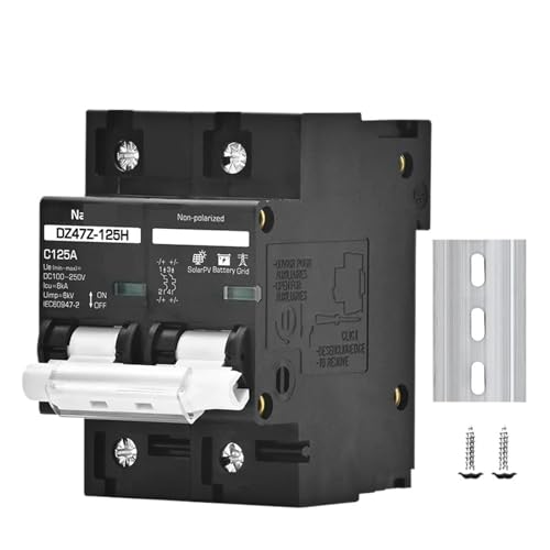 2P MCB 100A 125A 150A DC100V 150V 250V 500V 1000V Spannungsschutzschalter C Kurve Solarpanel Kurzschlussschutz(2P DC260-500V,125A) von LYLNV
