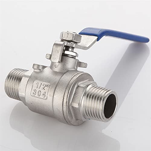 304 Edelstahl Zweiteiliger Kugelhahn 1/4 3/8 1/2 3/4 1 2 Zoll BSP Außengewinde X Außengewinde Wasser Gas Öl Schalter Fitting Adapter (Größe: 1)(2) von LYLNV