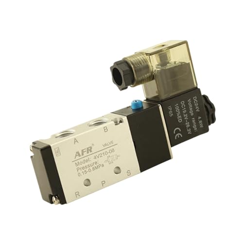 4V210-08 4v110-06 M5 Pneumatisches Magnetluftventil 1/4" 1/8" 3/8" 1/2" Zoll 2/5 Elektromagnetisch 4V310-10 12V 24V 110V 220V(DN15 4V410-15,AC220V) von LYLNV