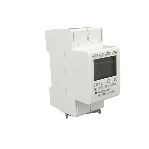 80A Din-Schiene Einphasig Zweidraht LCD Digitalanzeige Stromverbrauch Energie Stromzähler kWh AC 220V 230V 50Hz/60Hz(With backlight) von LYLNV