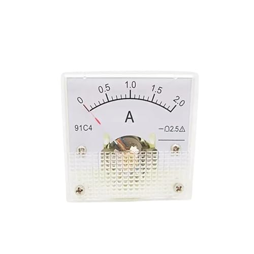 91C4 Amperemeter DC Analog 1A 2A 3A 5A 10A 20A 30A 50A 100A 200A 300A 500A Panel Mechanischer Zeigertyp Amperemeter Strommesser(20A) von LYLNV
