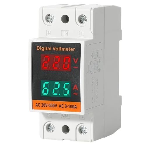 AC-Voltmeter Amperemeter AC50-500V 0-99,9A AC-Strom- und Spannungsmessgerät Rail Dual Display Digitaler Stromzähler Energiezähler AC-Voltmeter Amperemeter AC50-500V 0-99,9A AC-Strom- und Spannungsmessgerät Rail Dual Display Digitaler Stromzähler Energiezähler von LYLNV