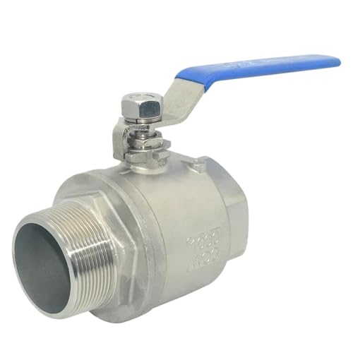 Edelstahl 2P Kugelhahn 1/4 3/8 1/2" 3/4" 1" 2" Innen- und Außengewinde Wasser Gas Öl Schalter Fitting Adapter(2") von LYLNV