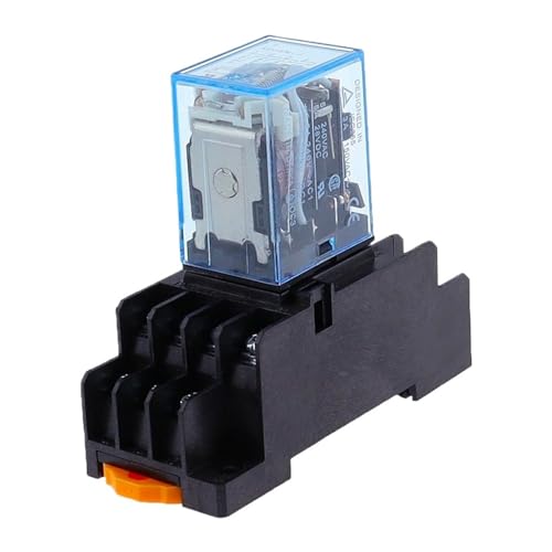 Elektromagnetisches Relais Leistungsrelais DC12V DC24V AC110V AC220V Spule 4NO 4NC DIN-Schiene 14 Pins + Basis Mini-Relais(AC,6V) von LYLNV