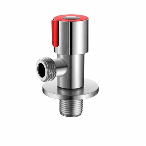 Heißes und kaltes Einlassventil, Badezimmer-Wasserhahn-Absperrventil, Küchenspüle, Becken, Dreieckventil, Wasserdruckregler(Style 1 red) von LYLNV