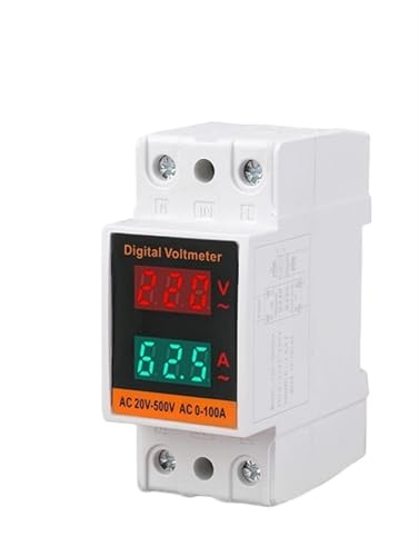 LED Dual Digital Din Rail Voltmeter Amperemeter AC 110V 220V 380V Stromzähler AC 50-500V 0-99,9A Volt Amp Monitor Energiezähler von LYLNV