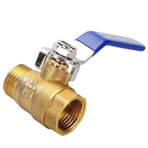 Messing-Kugelhahn 3/4 Zoll DN20 Innen-Außengewinde T-Typ Winkelstück Stoßverbindung Adapter Adapter Kupplung Sanitärarmaturen Rohre(A) von LYLNV