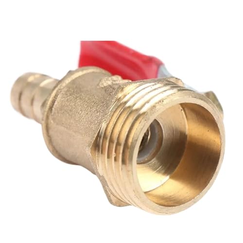 Rohrverschraubungen Kugelhahn Gelenkregler 1/8'' 1/2'' 1/4'' Innengewinde Außengewinde Schlauchkupplung Roter Griff Messing(Male-G3-8-OD8mm) von LYLNV