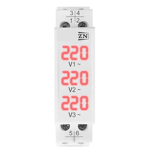 Schiene 18mm Spannungsmesser AC 40-500V 220V 380V Einphasiger modularer Voltmeter-Indikator LED-Digitalanzeige-Detektor(Not Transparent) von LYLNV
