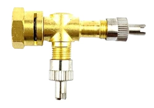 Ventil T Adapter Reinem Kupfer T Adapter Konverter Fehlersuche Reifen Druck Gauge Stecker 3-weg(1 PCS) von LYLNV
