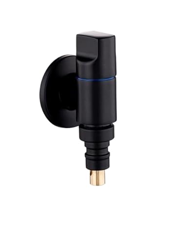 Wasserhahn Messing One In One Out Dual Control Waschmaschine Wasserhahn Drei-Wege-Toiletten-Dreiecksventil(Black) von LYLNV
