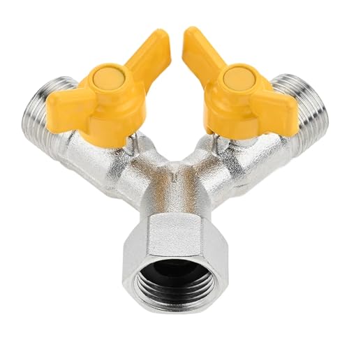 Y-Verteiler Umschaltventil 1/2 Zoll Messing Wasserverteiler mit Absperrventil Wasserhahnverteiler for Waschmaschine Gartenschlauch Y-Verteiler Umschaltventil 1/2 Zoll Messing Wasserverteiler mit Absperrventil Wasserhahnverteiler for Waschmaschine Gartenschlauch von LYLNV