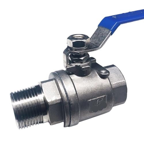 Zweiteiliger Kugelhahn 1/4 3/8 1/2" 3/4" 1" 2" BSP Innen- und Außengewinde Wasser Gas Öl Schalter Fitting Adapter(1) von LYLNV