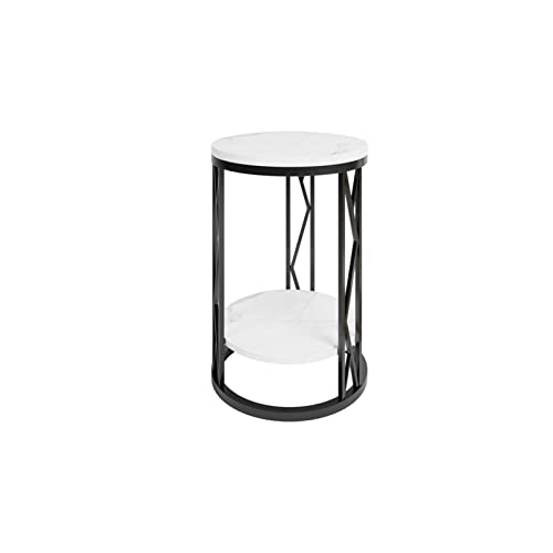LYLXSF Bed BEIDE Tisch Mini Kleiner runde Tischschieferregal Nachttisch Schrank Schlafzimmer Aufbewahrungsschrank Nacht Stand (19,7 Zoll/50 cm a) von LYLXSF