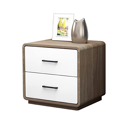 LYLXSF Moderne 2 weiße Schubladen Nachttisch Multifunktionales Holz -D -Tische für Schlafzimmer, Wohnzimmer, L45xw40xH43 cm Kopfteilrahmen von LYLXSF