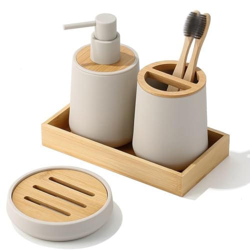 Lotion Flasche Zahnbürstenhalter Seife Tablett Toilettenorganisator Badezimmer Set (D) von LYLXSF