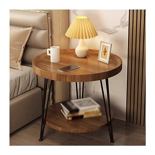 Nachttisch Einfache Doppelschlafzimmer Kleiner Lagerschrank Hausregale Eingeklappte Eisenbeine rundes Tisch am Nachtbett Möbel Kopfteil Rahmen (natürlich groß) von LYLXSF