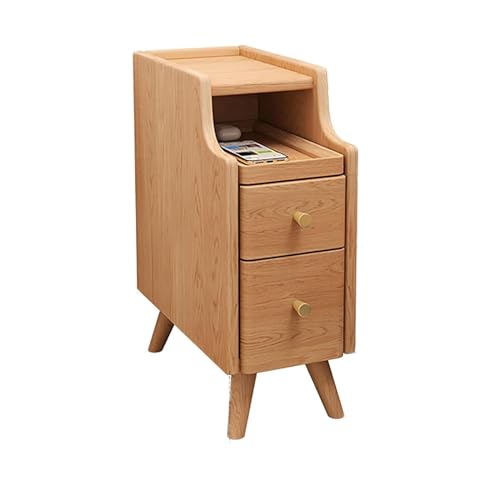 Nachttisch mit Schubladen Retro Schlafzimmer Nachttisch Mini Ultra-Narrow Locker Massivholz D Table Beizlader für kleine Räume Wohnzimmer Nachttryway House Home Office, B-30 * 40 * 50 cm Nachttisch mit Schubladen Retro Schlafzimmer Nachttisch Mini Ultra-Narrow Locker Massivholz D Table Beizlader für kleine Räume Wohnzimmer Nachttryway House Home Office, B-30 * 40 * 50 cm von LYLXSF