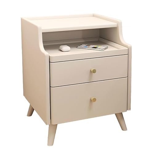 Nachttisch mit Schubladen Retro Schlafzimmer Nachttisch Mini Ultra-Narrow Locker Massivholz D Table Beizlader für kleine Räume Wohnzimmer Nachttryway House Home Office, B-30 * 40 * 50 cm von LYLXSF