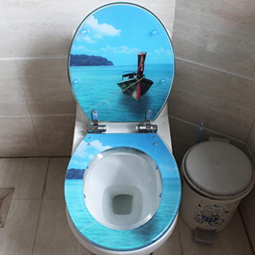 Runde Toilettensitz, große Auswahl an schönen Toilettensitzen, Standardharztoilettendeckel, Schnellfreisetzungsscharniere, B von LYLXSF