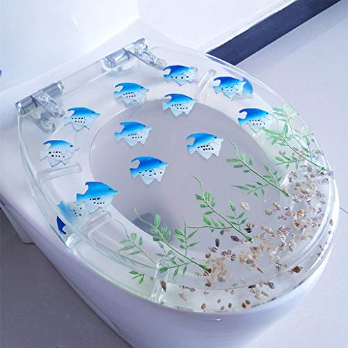 Single weiche enge Toilettensitz, breite Palette von schönen Toilettensitzen, Komfort -Toilettendeckelabdeckung, passt alle Standardtoiletten, Fisch von LYLXSF