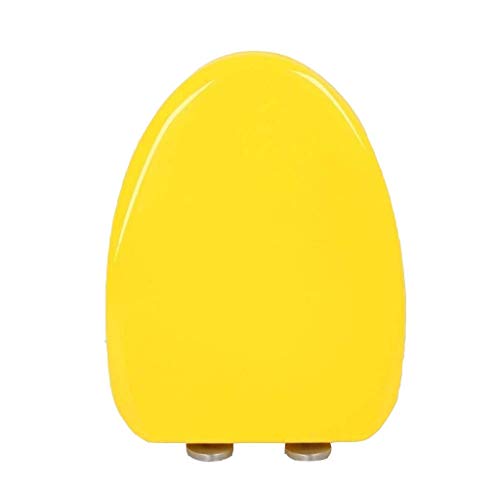 Toilettensitz V-Shape Toilettensitz mit verstellbarer Scharnierstummte-Top-oberen montierter Ultra-resistenter Toilettendeckel, rot, gelb von LYLXSF