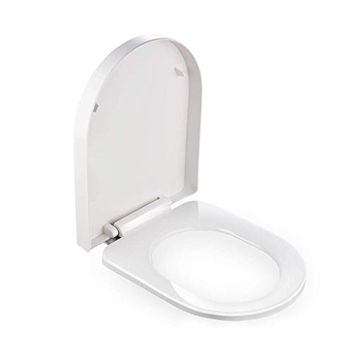 Toilettensitz mit weicher Schließung, Schnellfreisetzung, Toilettendeckel, leicht zu reinigende, verstellbare Scharniere, weiß Toilettensitz mit weicher Schließung, Schnellfreisetzung, Toilettendeckel, leicht zu reinigende, verstellbare Scharniere, weiß von LYLXSF