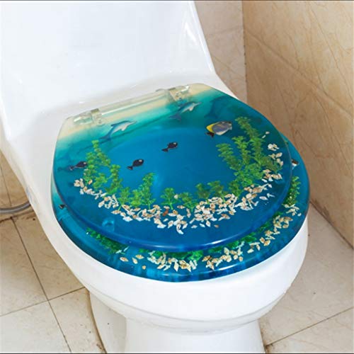 Toilettensitz mit weicher Schließung und Zinklegierung Schanks Toilettensitz Schöner klarer Harz Toilettendeckel B von LYLXSF