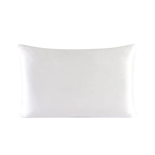 Wie eine Brisze Reißverschluss Kissenbezug 1PC 30 mm Maulbeer-Seide Feste Farbe bequem viele Größen (Farbe: 20-weiß, Größe: 50 x 70 cm) von LYLXSF