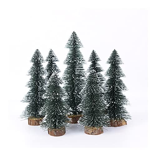 LYLY 15/20 / 25 cm Mini Weihnachtsbaum Weißer Schnee Kiefer Kunststoff Holz Miniatur Figuren Ornamente for Home Tischdekor (Color : 25cm) von LYLY