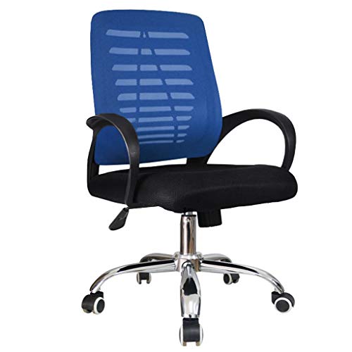 LYLY Bürostuhl Computer Stuhl Home Hocker Rückenlehne Bürostuhl Hebe Drehstuhl Einfache Mesh Bürostuhl mit Rad Schreibtischstuhl (Color : Blue) von LYLY