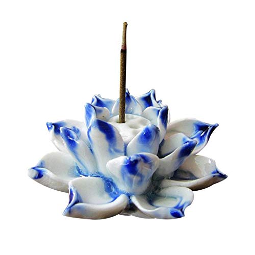 Räucherstäbchenhalter, Aromatherapie, Lotusblumen-Halter, Heimdekoration (Farbe: Blau) von LYLY