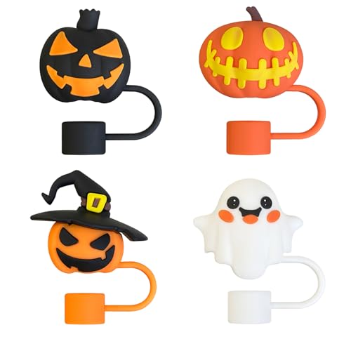 Halloween-Strohhalm-Aufsätze, Kürbis-Geist, Strohhalm-Abdeckkappe, wiederverwendbare Silikon-Trinkhalme, Abdeckkappe, 10 mm, Halloween-Trinkhalme, Deckel, Protektoren, niedliche Geister Halloween-Strohhalm-Aufsätze, Kürbis-Geist, Strohhalm-Abdeckkappe, wiederverwendbare Silikon-Trinkhalme, Abdeckkappe, 10 mm, Halloween-Trinkhalme, Deckel, Protektoren, niedliche Geister von LYLYNB