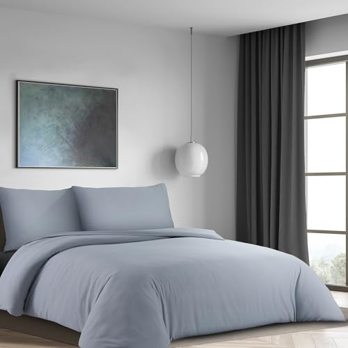 LYMA Bedding Bettwäsche Set, Oeko-TEX-Zertifiziert, Premium Weiches Doppelt Gebürstete Nanoplush Stoff Bettdeckenbezug, Knitterfrei Bügelfrei Bettbezug mit Kissenbezug (Licht Grau, 135x200+80x80cm) von LYMA